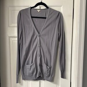 J. Crew Gray Cardigan Sweater V-Neck Lightweight